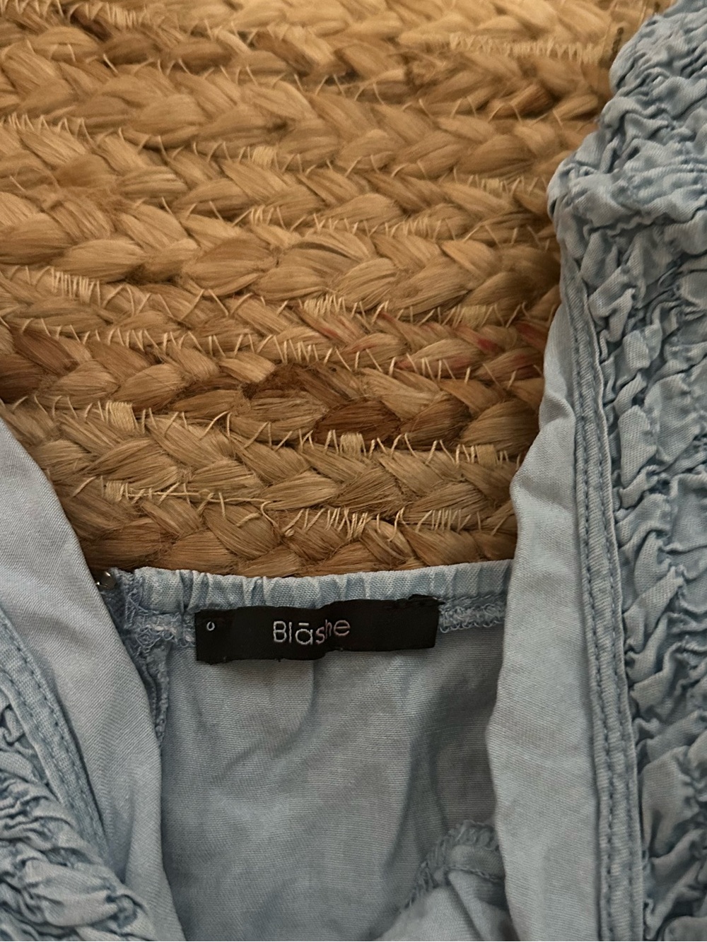 BLUE RUFFLE BLOUSE - Picture 3 of 6